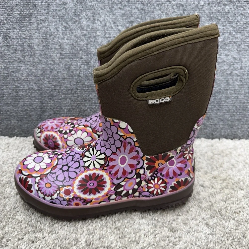 Boggs Classic Mid Ambrosia 52333 floral rubber fabric rain boots women's size 7